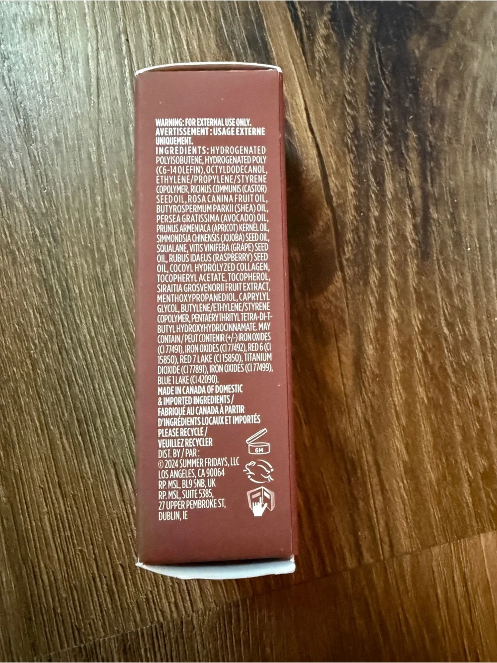 Summer Fridays Lip Oil Packaging in Deep Rose